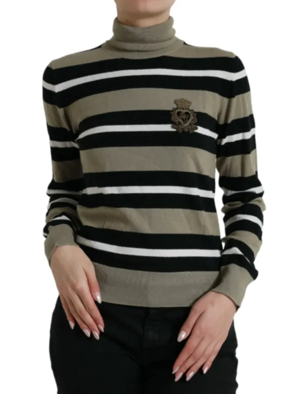 Multicolor Stripe Wool Logo Pullover Sweater