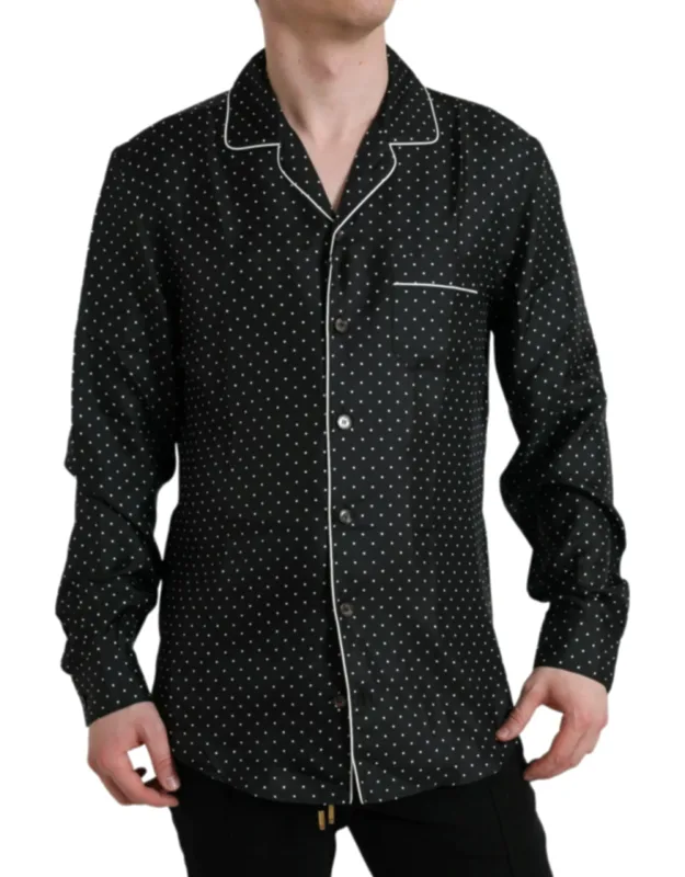 Polka Dot Silk Long Sleeve Shirt