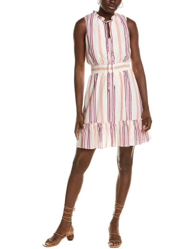 Stripe Linen-blend Mini Dress