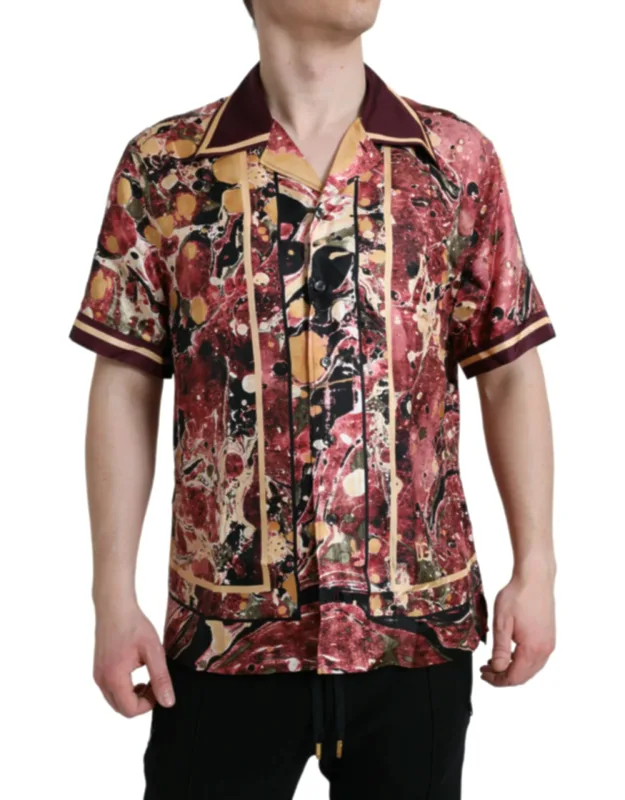 Multicolor Button Down Silk Shirt