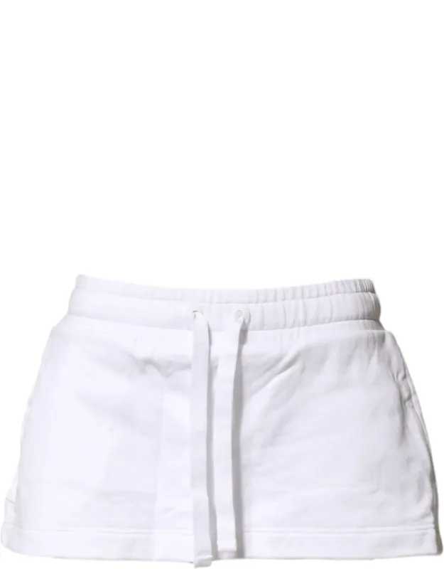 Cotton Blend Mid Waist A-line Mini Skirt