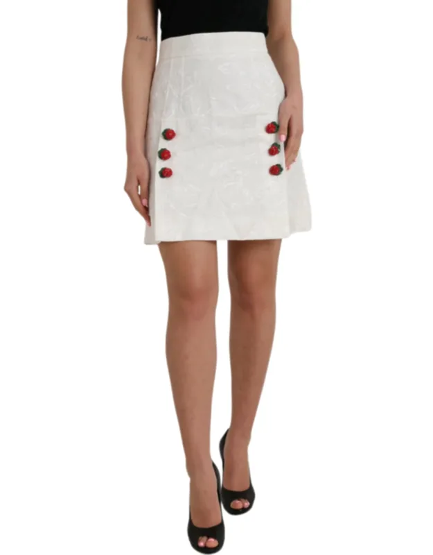 Floral Brocade Embellished Mini Skirt