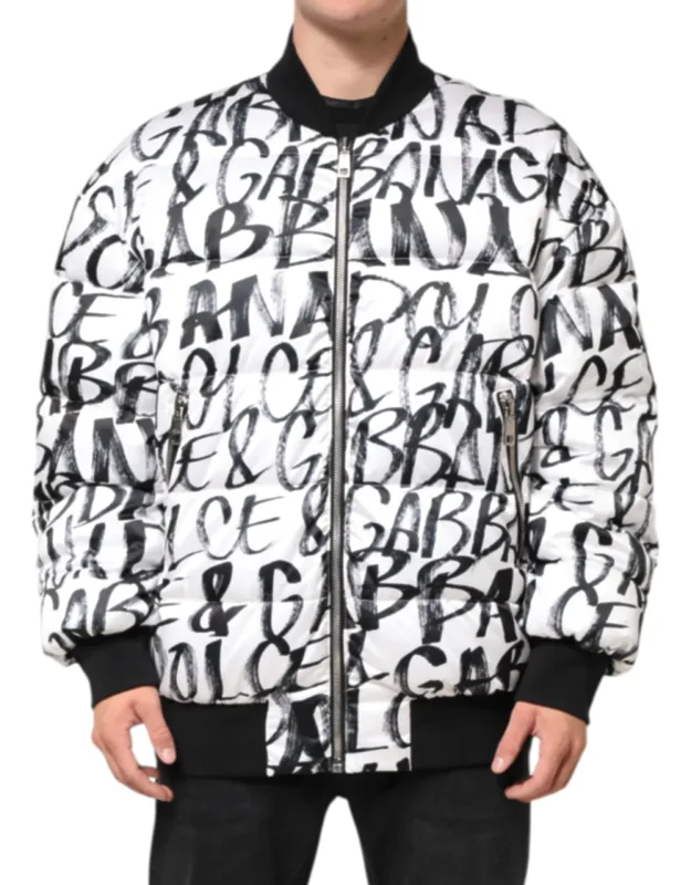 Graffiti Logo Puffer Bomber Jacket
