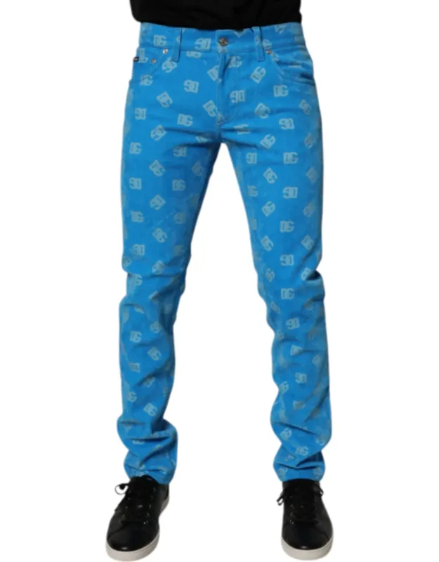 Logo Monogram Cotton Skinny Denim Jeans