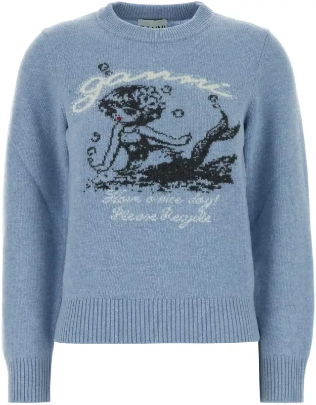 Light-blue Wool Blend Sweater