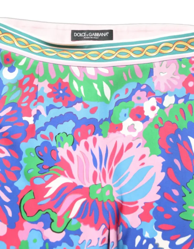 Multicolor Floral Stretch Jersey Leggings