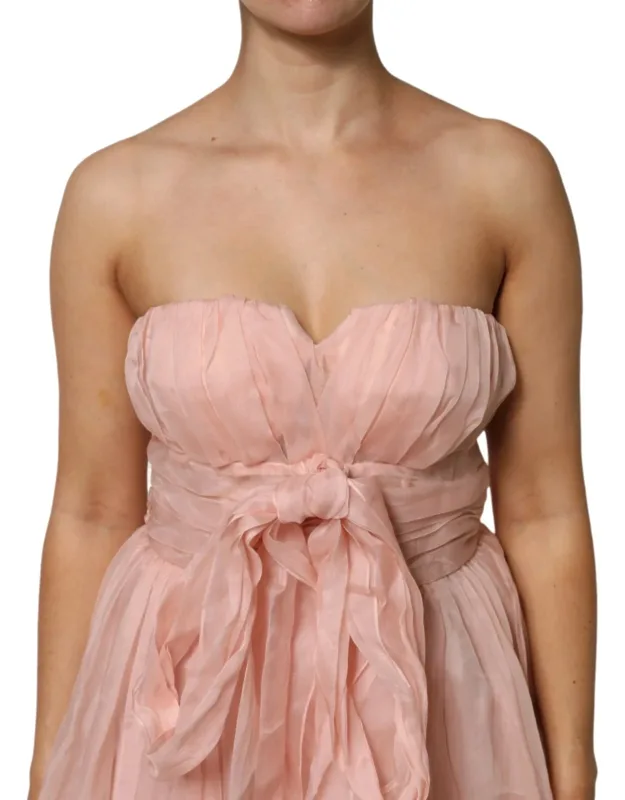 Silk Chiffon A-line Pleated Midi Dress