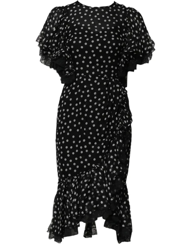 Lace Polka Dot Chiffon Dress