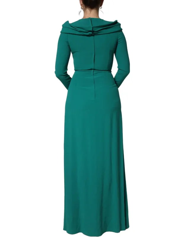 Round Neck Long Sleeve Gown Dress