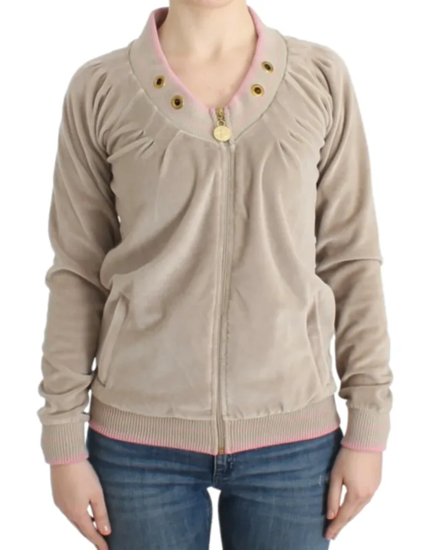 Velvet Zip-up Sweater