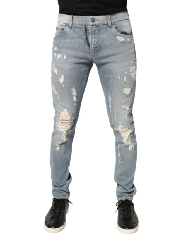 Distressed Skinny Denim Jeans