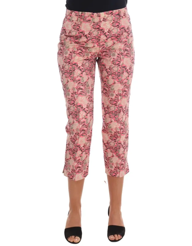 Floral Brocade Capri Pants