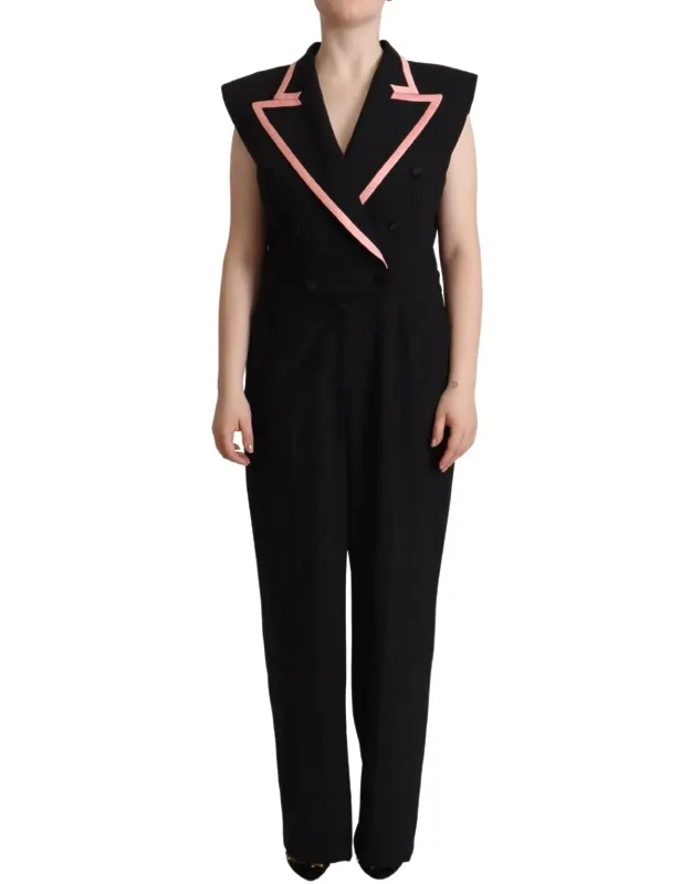 Wool Blend Sleeveless Jumpsuit Dress