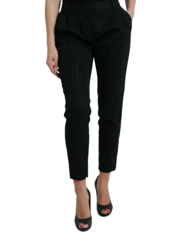 High Waist Cropped Tapered Pants