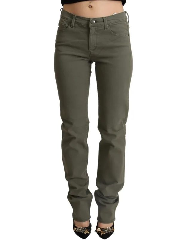 Low Waist Cotton Skinny Denim Trousers