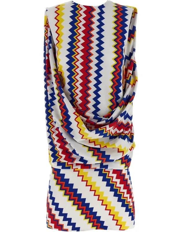 Multicolor Viscose Short Dress