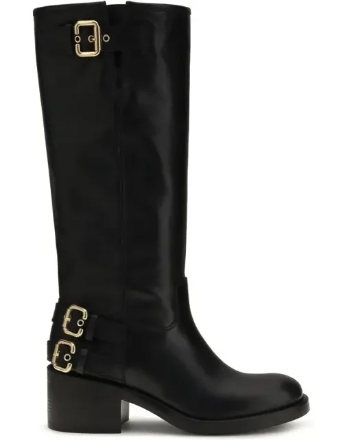 Calf Leather Flat Boots