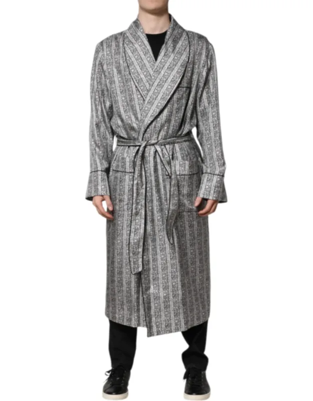 Multicolor Floral Robe Coat Wrap Jacket