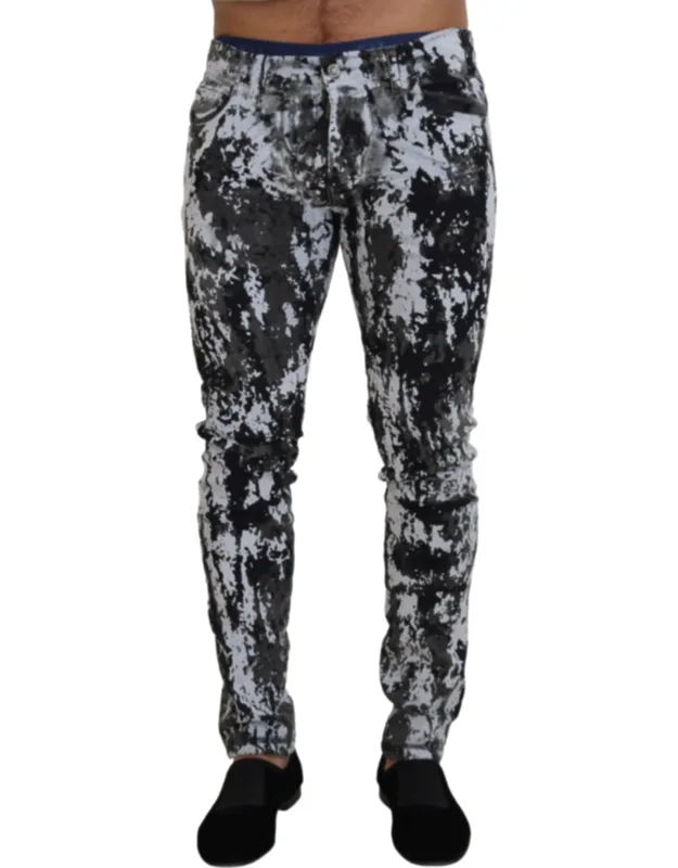 Multicolor Cotton Tie Dye Skinny Denim Jeans