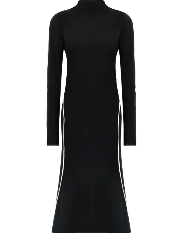 Bicolor Viscose Midi Dress