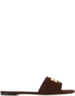 Chocolate Suede Eleanor Slippers