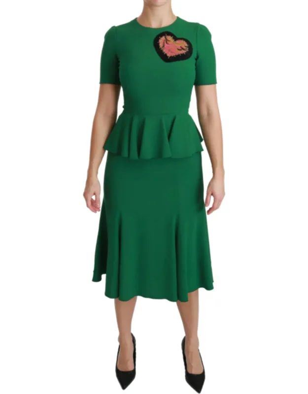 Heart Patch Mermaid Midi Dress