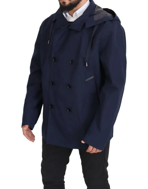 Hooded Double Breasted Coat Jacket