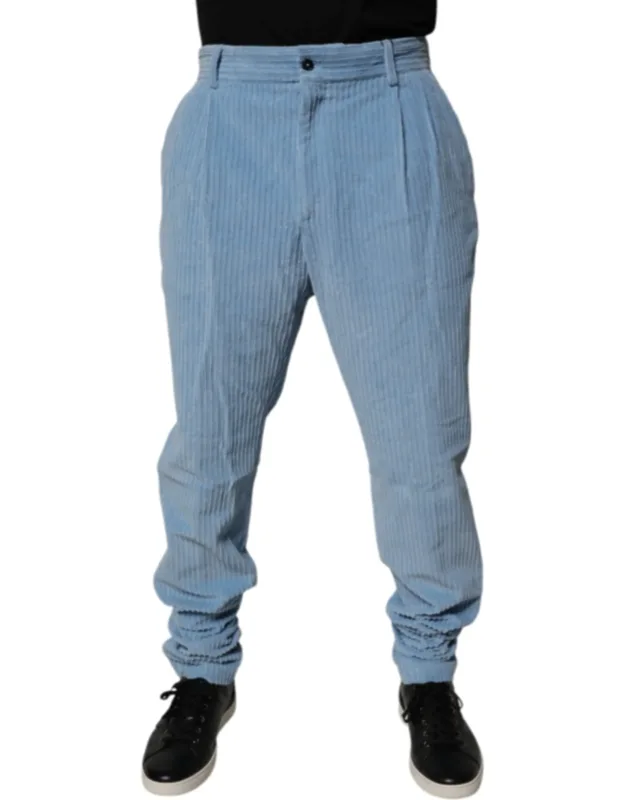 Light Blue Corduroy Cotton Skinny Denim Jeans