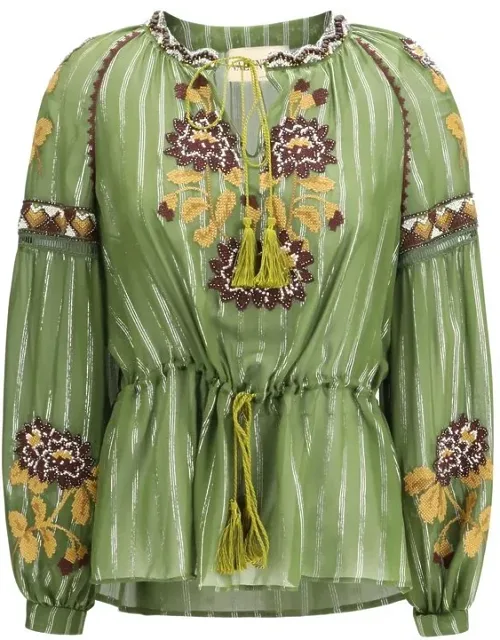 Bicolor Silk Pattern Shirt