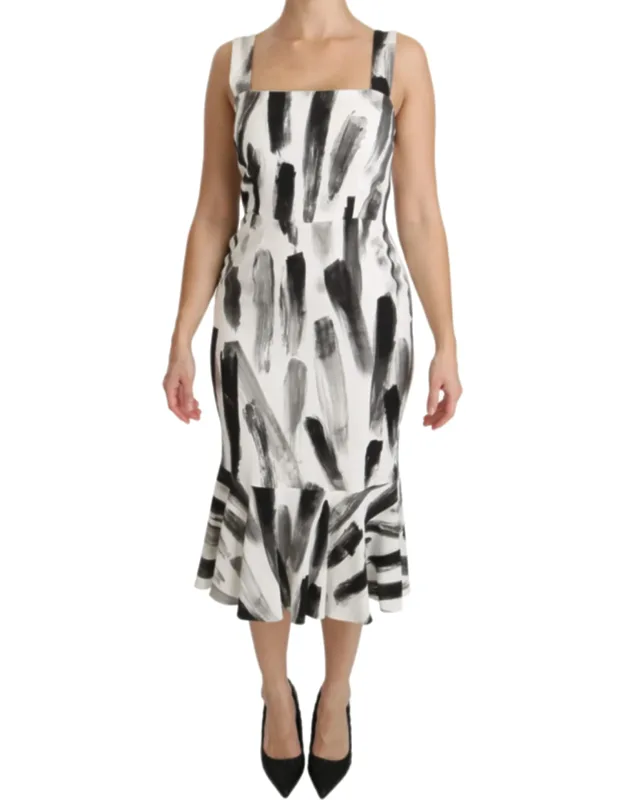 Printed Sheath Midi Dress