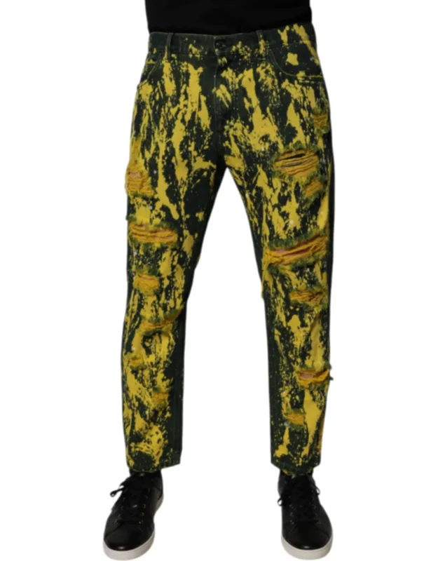 Tattered Tie Dye Skinny Jeans