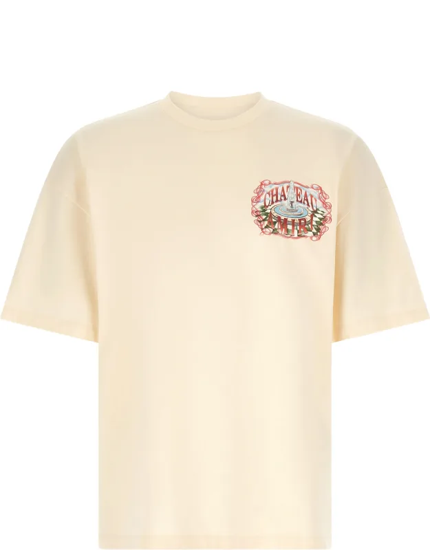 Amiri Beige Cotton T-shirt - Sun-faded With Unique Prints