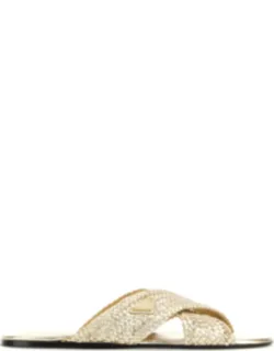 Gold Leather Slippers