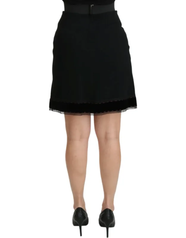 A-line High Waist Mini Viscose Skirt