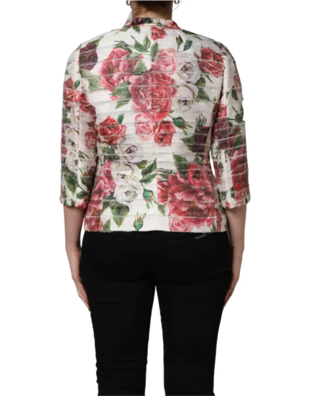 Multicolor Peony Print Coat