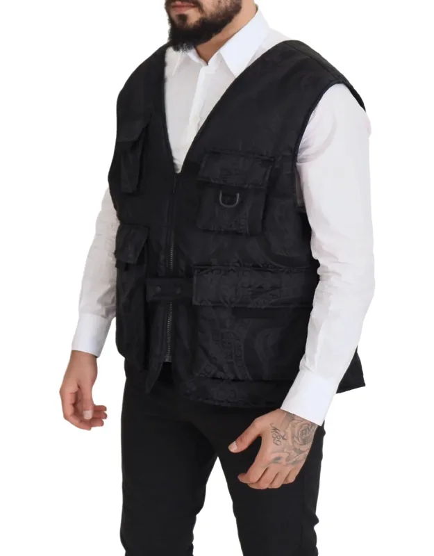 Nylon Full Zip Sleeveless Jacket