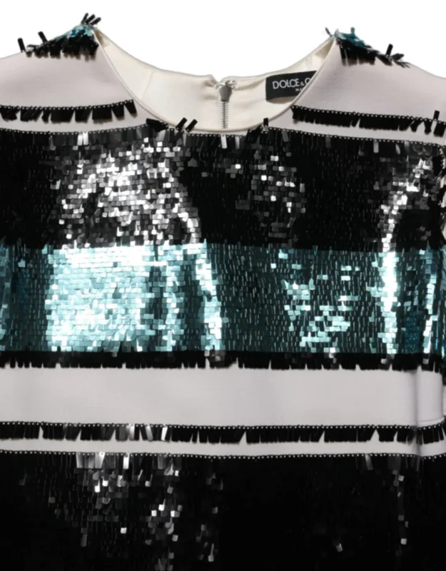 Multicolor Sequined Sleeveless Shift Dress