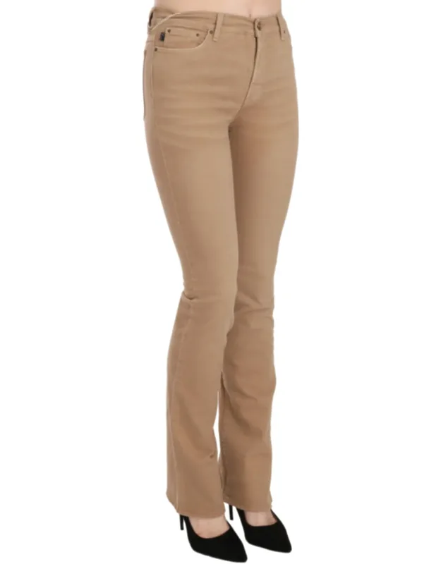 Cotton Stretch Mid Waist Skinny Trousers