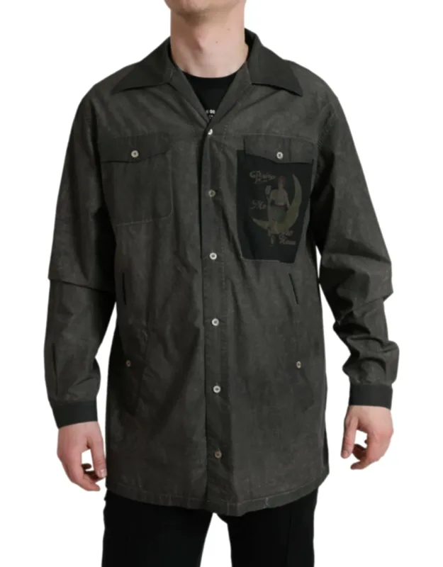 Cotton Collared Long Sleeve Shirt
