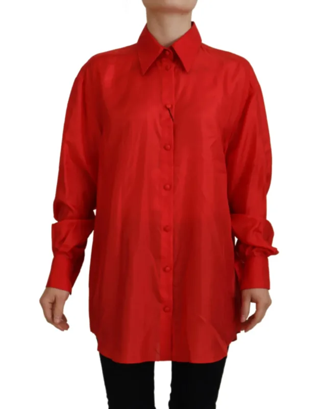 Silk Collared Long Sleeve Dress Shirt