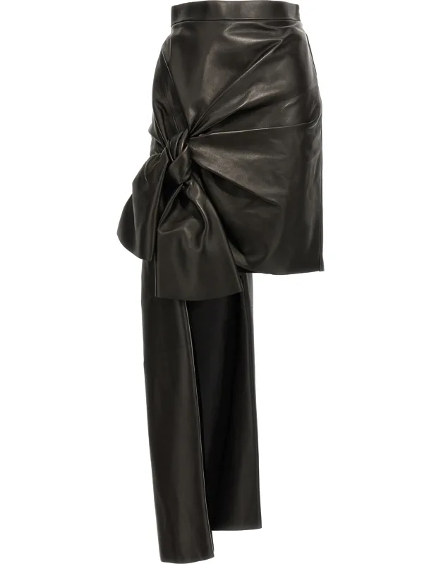 Lamb Leather Long Skirt