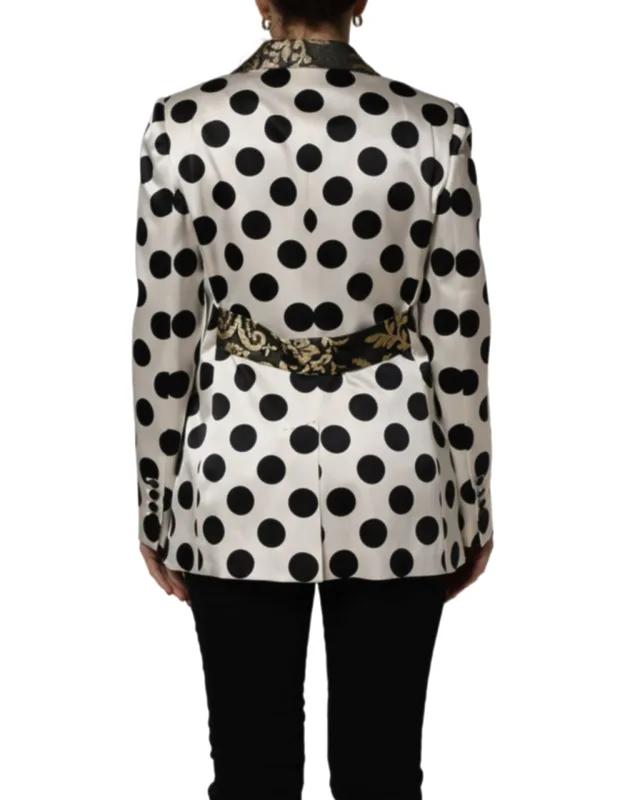 Brocade Polka-dot Print Blazer Jacket