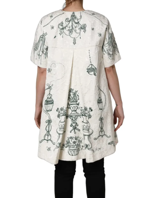 Jacquard Garden Print Coat Jacket