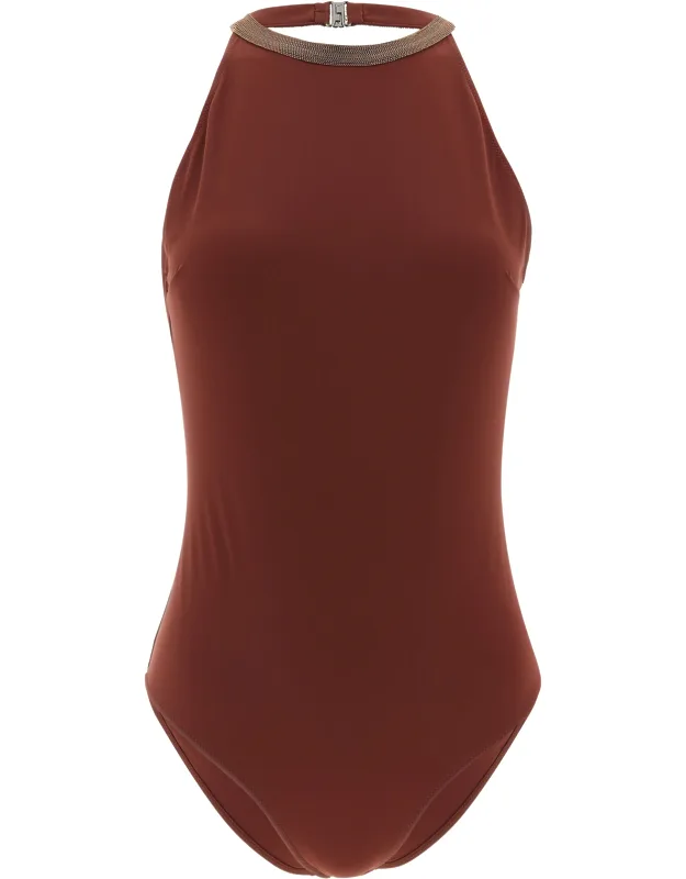Bordeaux Polyamide One-piece Swimsuit