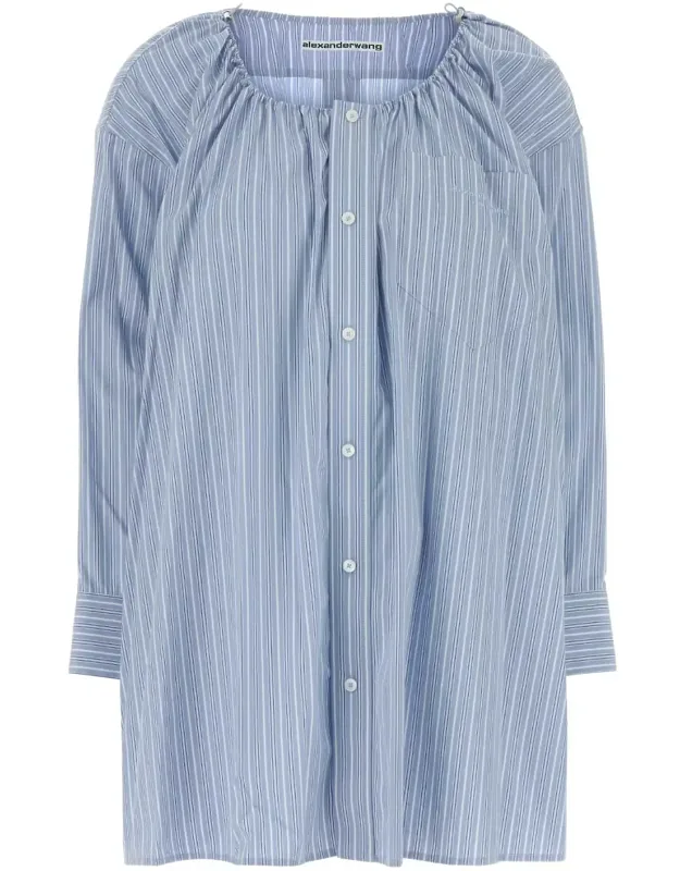 Embroidered Poplin Shirt Dress