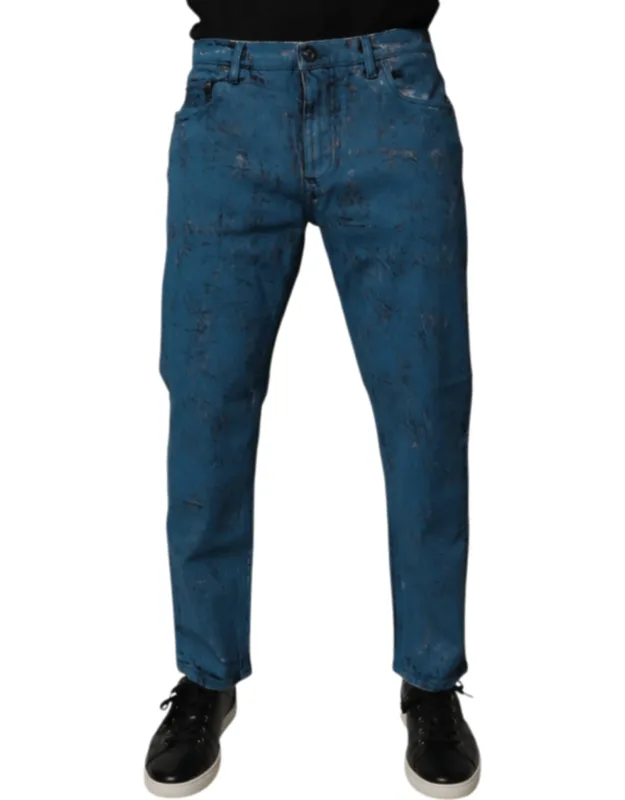 Tie Dye Cotton Skinny Denim Jeans