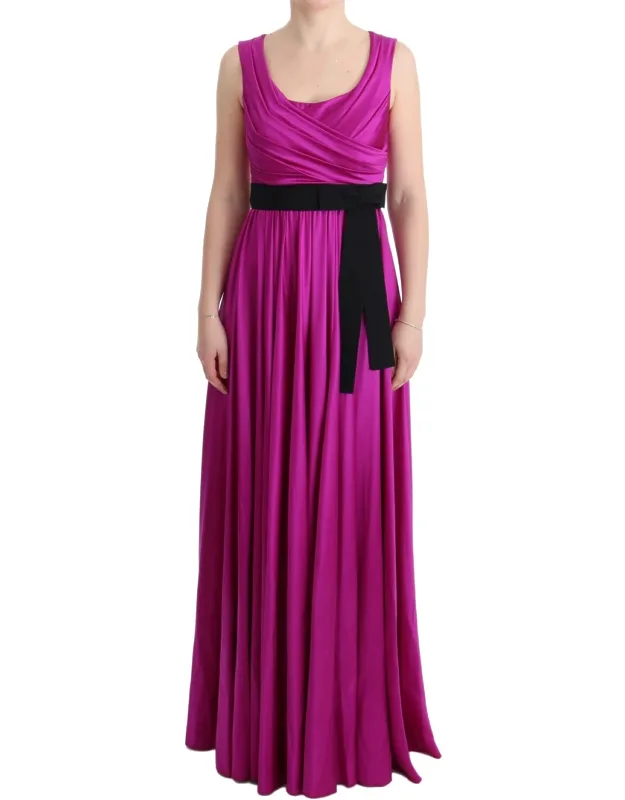 Silk Stretch Shift Long Dress