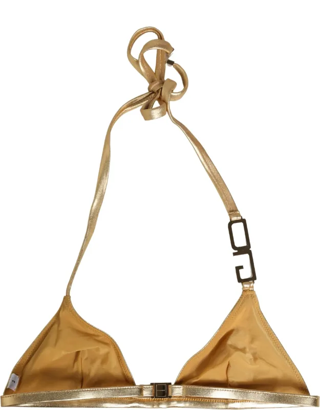 Gold-tone Triangle Bikini Top