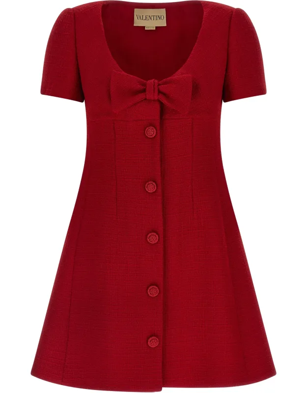 Multicolor Virgin Wool Short Dress