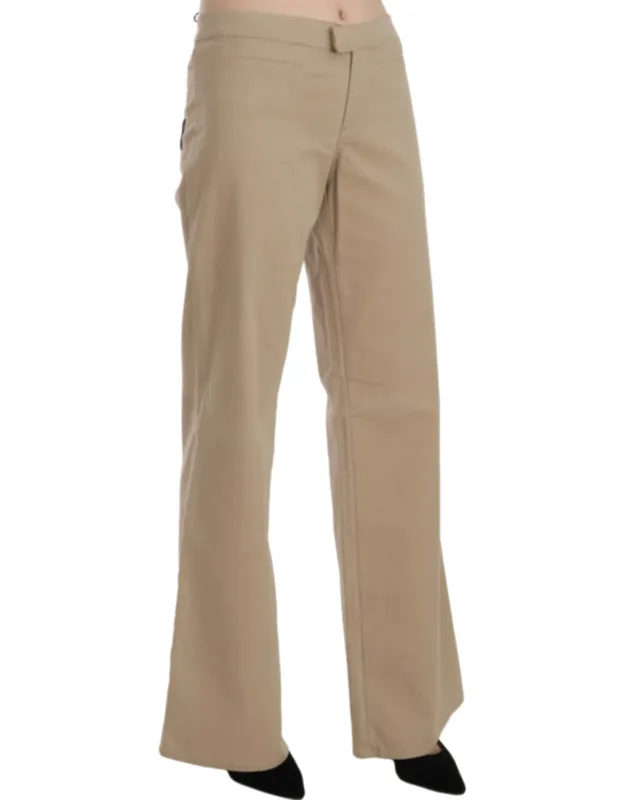 Mid Waist Flared Trousers